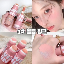 DEEPSUN puff head coloring power top water glow cheek touch blusher, 1 piece, 01# volume pink / DEEPSUN 퍼프 헤드 발색력 top 물광 볼터치 블러셔, 1개, 01# 볼륨 핑크
