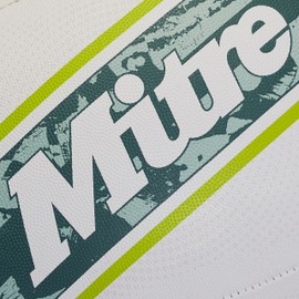 Mitre Sabre D4P Rugby Ball | Extra Strong Lining | Full Weight | Hugely Popular, White/Mint/Lime, 3