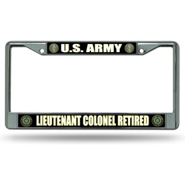 U.S. Army Lieutenant Colonel Retired Chrome License Plate Frame