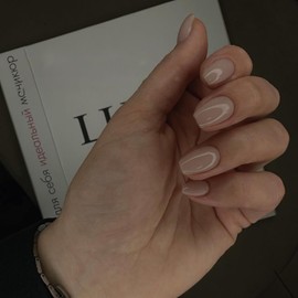 Khaki Press on Nails Medium Coffin Fake Nails Press ons, KXAMELIE Full Cover False Nails Tips Medium Length Glue on Nails Natural Thick Long Acrylic Nails 24Pcs Solid Color Coffin Nails for Women