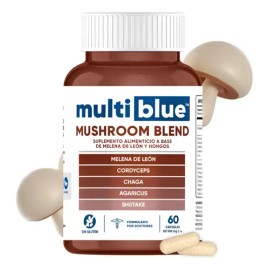 Suplemento Nutricional Multiblue Mushroom Blend Cápsulas Sin Gluten 120 Pzas                                                                          