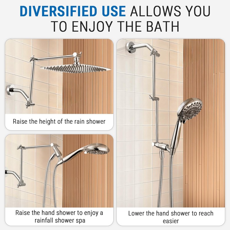 G-Promise 18 Inch Shower Head Extension Arm with Shower Arm