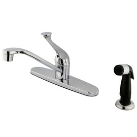 Kingston Brass KB572 Chatham Single Lever Handle Kitchen Faucet with Side Sprayer, 8-Inch, Polished Chrome