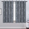 BUHUA Striped Wave Vine Print Blackout Curtains Thermal Insulated Grommet