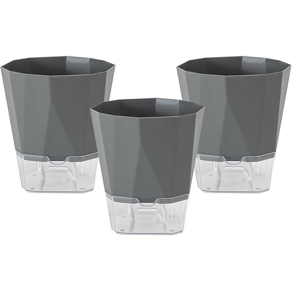 JIUJITSAW Self-Watering Herb Pot Set of 3 - Flower Pot