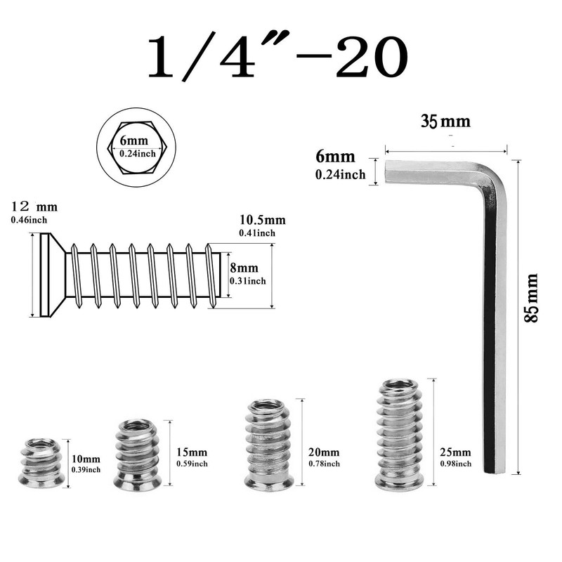 Wadayu 100pcs Threaded Inserts for Wood, Screw in Nut Fastener