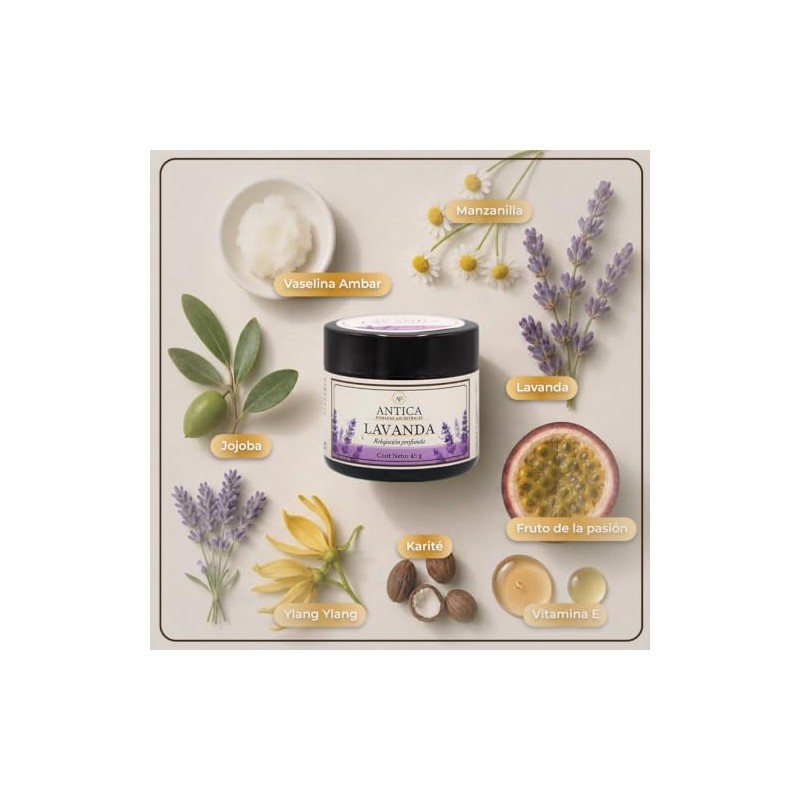 ANTICA Pomada de Lavanda 45 g c/u Bálsamo Corporal para