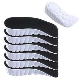 Glitopper 3 Pairs Orthopedic High Pads Height Increase Insoles Arch Support Insoles Height Boosters Cushions for Men, Women(Black,1.0 Inch)