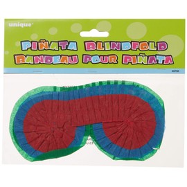 Unique Paper Pinata Blindfold, 7" x 3.5", Multicolor, 1 Pc