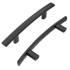 Alzassbg 10 Pack Matt Black Cabinet Pulls, 3 Inch(76mm) Hole Centers Cabinet Handles Hardware Modern Arch Bar Drawer Handle Pull AL3092MB