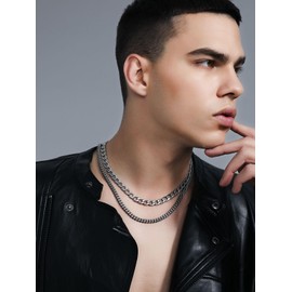 Cuban Link Chain Stainless Steel Curb Necklace for Mens & Womens 9mm 18 inches Neck Chain Gift