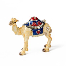 NIODAY Hand Painted Trinket Box Enamel Vintage Jewelry Box Camel Hinged Metal Jewelry Organizer Decorative Treasure Box Unique Gifts for Animal Lover
