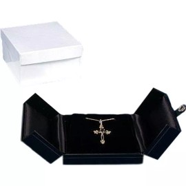 FindingKing 12 Black Pendant Gift Boxes w/Snap Lids 3 1/2"
