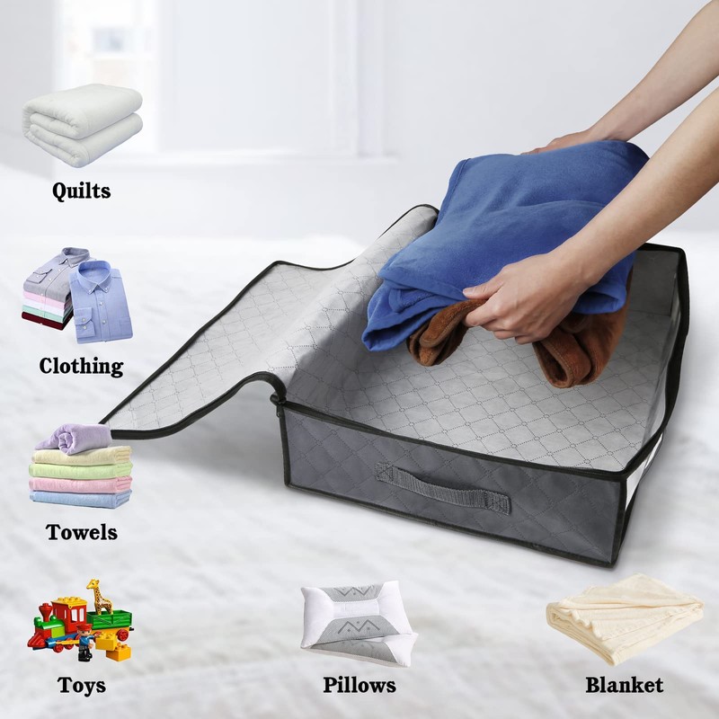 HIPIHOM Underbed Storage Containers, Foldable Under Bed Storage Bags Large