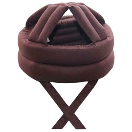 Clove Cube Fall Protection, Head Guard, Head Protection, Hat, Nursing, Rehabilitation, Seniors, Lightweight, Thick Cushion, Adjustable Size, Unisex (Brown Chin Strap Type)