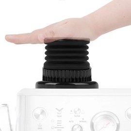 Single Dose Hopper Advanced Add-On with Silicone Bellow and Aluminum Lid Compatible with Breville Espresso Machine with baffle, Black