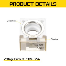 MECCANIXITY Terminal Fuse, 75A Terminal Block Fuse, 58V DC Marine Rated Battery Fuse and Terminal Block, for The Circuit Protection of Automobiles RVs Cranes Ships Charging