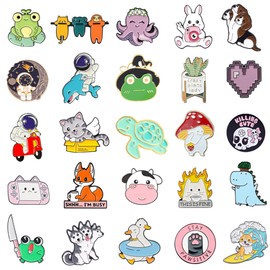 20/40/50 Pcs Cute Enamel Backpack Pins, Funny Anime Enamel Lapel Pins Bulk Set Cool Brooch Button Pins Badge Aesthetic for Backpacks, Bag, Jacket, Kids, Girls, Festival Present (Style 20)