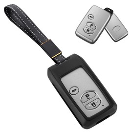 Toyota Smart Key Case, Key Cover, Aluminum, Alloy, Comfortable to Touch, 3 Buttons, Dedicated Design, Key Holder for Toyota Mark X, Corolla Axio, Majesta, Crown, Camry, SAI, Prius 30 Series, Prius α,