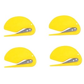 ALAZCO 4pc (All Yellow Color) Value Pack Set of World's Most Efficient Letter Opener Envelope Slitter
