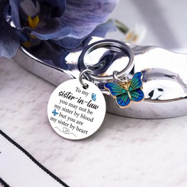 Cxulquvs Sister In Law Keychain Birthday Best Gifts for Sister In Law Wedding Gift Unique Unbiological Sisters Gift for Thanksgiving Christmas Mother's Day