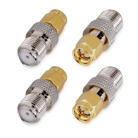 kwmobile F-Connector Female to SMA Male Adaptor - Pack of 4 - Coaxial Cable Adapter Aerial Antenna F-Type Plug Coax CATV RF Converter Multipack Set