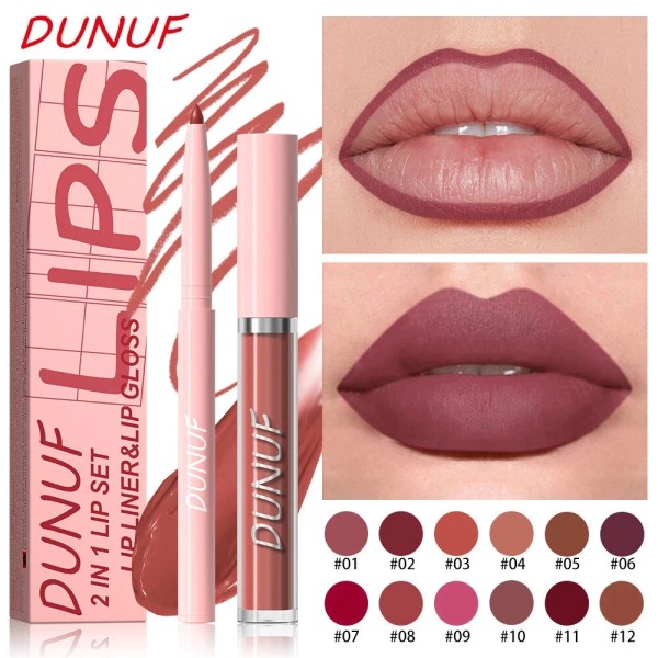 DUNUF 2 X 2-in-1 Lip Liner & Lipstick – Velvet
