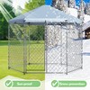 EUNHOO Outdoor Dog Kennel,6.9'L x 6.9'W x 7.5'H Metal Wire