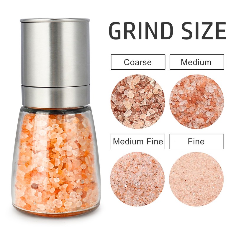 Pepper Grinder 6.3 Inch with Adjustable Coarseness Stainless Steel Mill