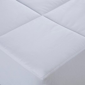 Cottonpure 500 Thread Count Sustainable Overfilled Self-Cooling 100% Cotton Fill and Cover Mattress Pad, Twin, White