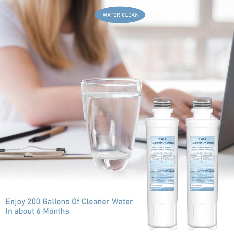 MIWF6200 Twist-in Water Filter Cartridge, Compatible with Midea MRS26D5AST, MF-2008-R2,