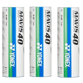 YONEX Badminton Shuttle Mavis 40P (Nylon + Synthetic Cork), 6 Packs x 3 Cans (18 Pieces), Midle (Suitable Temperature 56.4 - 77.0 °F (12 - 23 °C), M-40P