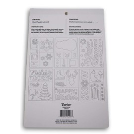 Winter Stencil Set -Multi-Media Adhesive Back (Snowman, Snowflakes, Hello Snow, Fox, Ice Skating, Winter Wonders) - 6 Sheets - 6 x 8 Inches
