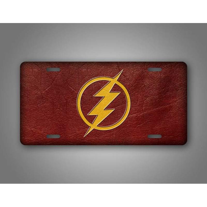 SignsAndTagsOnline.com Flash Lighting License Plate Lighting Bolt Leather Look Thunderbolt
