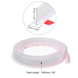 uxcell 59 Inch Collapsible Shower Barrier Stopper T-shape Water Splash Guard Blocker for Bathroom Kitchen Wet and Dry Separation, White