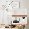 OUTON Arc Led Floor Lamp, Modern Black 3 Light Arched