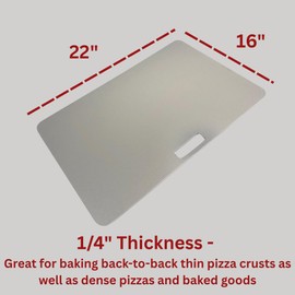 ThermiChef 16" by 22" Universal XL Pizza Steel (1/4" Thickness) - Multipurpose Cooking Steel for Ovens & Grills - Made in the USA