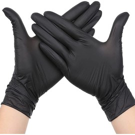 Black Nitrile Disposable Gloves - Latex Free, Powder Free, Exam Disposable Gloves, Disposable, Surgical, Cleaning, Food Gloves, Extra Strong, Multi-Purpose Gloves, Disposable Gloves (SMALL)