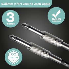 Stagg SGC3 Serie S - Cable de instrumentos con enchufe de teléfono a conectores de enchufe de teléfono, 10 pies