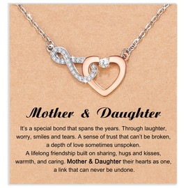 Shelucky Christmas Gifts for Mom Gifts from Daughter Mom Necklace Mom Gift Cadeau Pour Maman Mother of The Bride Gift Ideas for Wedding Heart Necklace Jewelry