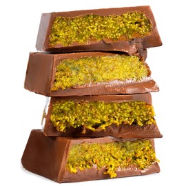 BARBEE Dubai Chocolate Bar 70% Pistachio, Crunchy Loaded Viral Knafeh Chocolate Bar with Pistachio and Kataifi, 3.5 oz (100gr) (Mini)