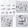 Silver Y2K Hair Clips for Women, Star Hair Clip, 10