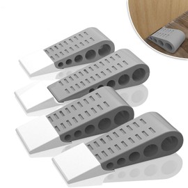 Door Stop Floor Rubber Stainless Steel Door Stop Heavy Duty Rubber with Metal Non-Slip Works on All Surfaces Door Latch Grey