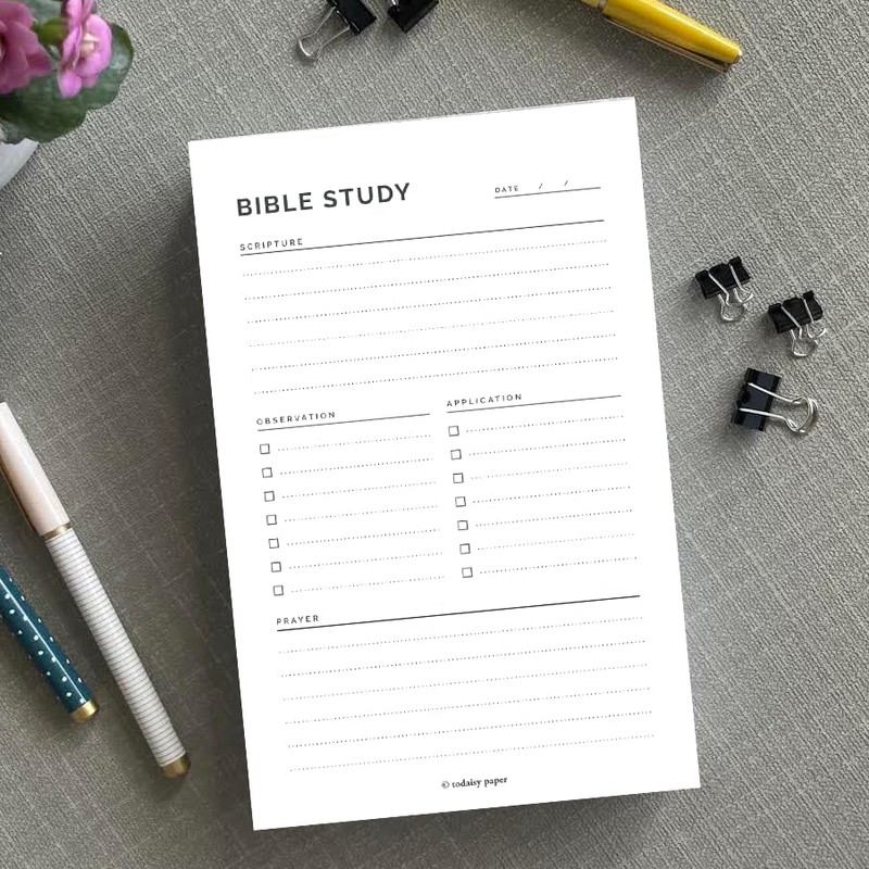 Todaisy Paper Bible Study Supplies 5.5 x 8.5 Church Notes