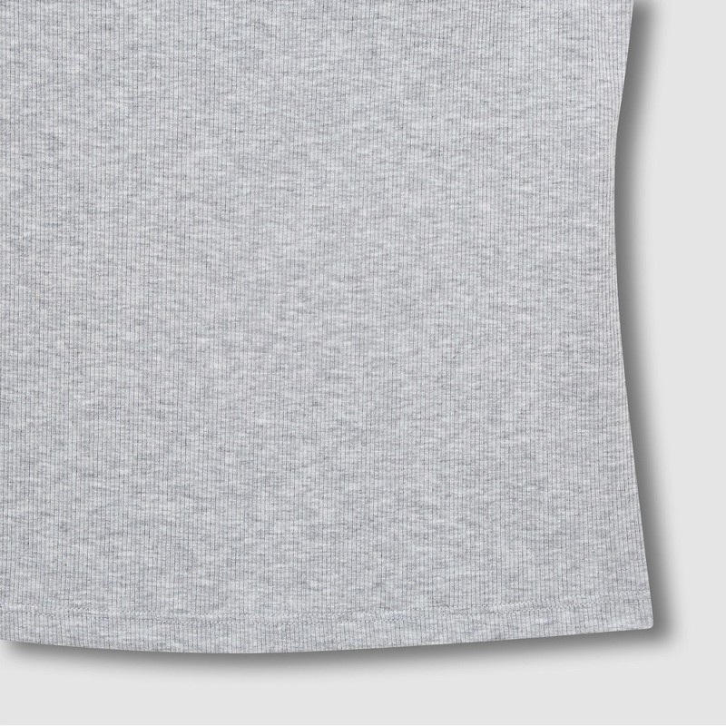 JAJU [JAJU] Women's Cotton Rib Tank Bra Camisole_Melange Grey
