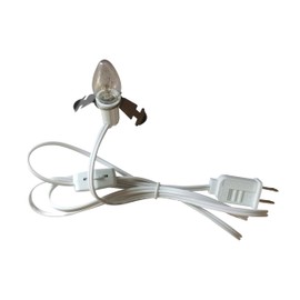 White Single Bulb Light Cord C7 Accessory Cord for Christmas Village House, Pumpkin Lights,Holiday Craft Decor, withTurn ON Off Switch and Spare Fuses Blow Mold Light