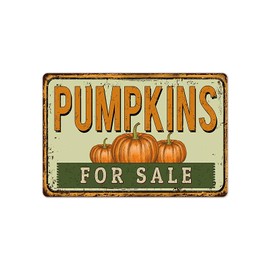 LINQWkk TREEPERI Vintage Tin Sign Pumpkin Retro Metel Decorative Sign Wall Decor for Farm Fresh Farmers Market Pumpkin Patch