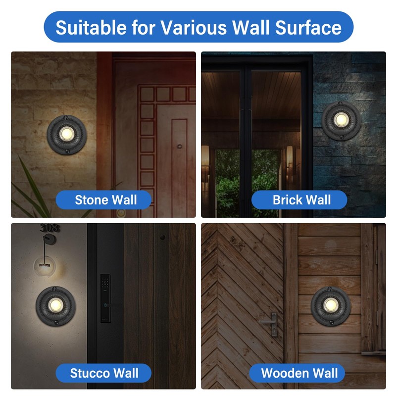 Heavy Duty Metal Lighted Doorbell Push Button, 2inch Black Round