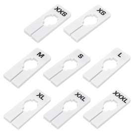 PATIKIL Clothes Dividers for Hanging Clothes, 40 Pack 8 Sizes Rectangle Pre-written Clothing Rack Dividers Size Mark Label Sorting Separator for Closet, White
