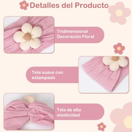 Diademas Bebe Niña – 8 Piezas moños con Flor Suaves y Elásticas, Accesorios de Cabeza Multicolor para Recién Nacidas y Bebés Pequeñas